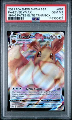 2021 POKEMON SWSH BLACK STAR PROMO #087 FULL ART/EEVEE VMAX PSA 10 - Image 1