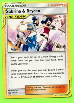 Sabrina & Brycen - Near Mint SM246 Sun & Moon Black Star Promo Pokemon - Image 1