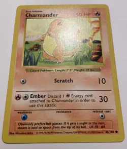 Charmander 46/102 Shadowless Base Set Pokemon Vintage - Image 4