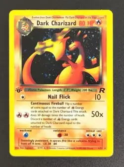 Pokemon Dark Charizard Holo 4/82 Fan Art Carta da Collezione - Image 1