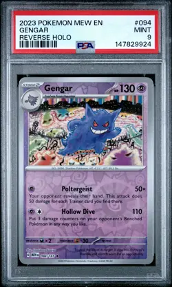 GENGAR 094/165 REVERSE HOLO 151 POKEMON PSA 9 - Image 1