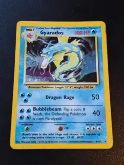 Gyarados 6/102 Holo Rare Base Set Unlimited Pokemon MP - Image 1