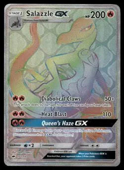 Pokemon Cards Salazzle GX 151/147 Burning Shadows Rainbow Rare NM - Image 1