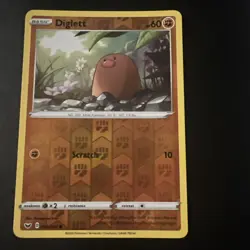 Diglett 092/202 Sword & Shield Base Set Reverse Holo Common Pokemon Card - Image 2