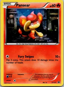Pansear XY131 Holo Promo XY Promo Pokemon Lightly Played - Image 1