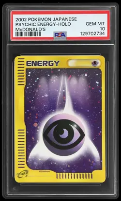 2002 Pokemon Mcdonald's Japanese Psychic Energy #NNO PSA 10 Holo Gem Mint - Image 1