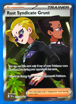 Pokemon TCG Rust Syndicate Grunt 112/084 Ultra Rare Full Art Trainer Pitch Black - Image 1