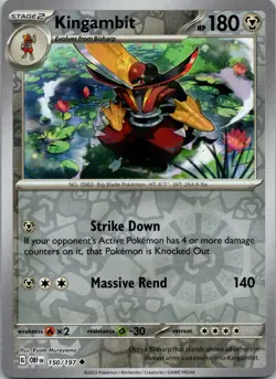 Kingambit 150/197 Uncommon Obsidian Flames Pokemon Reverse Holo Near Mint - Image 1