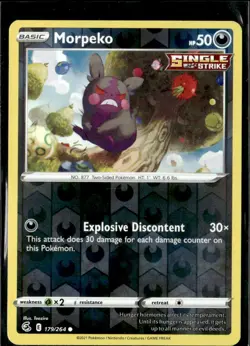 Pokemon Morpeko 179/264 Fusion Strike Reverse Holo Common - Image 1