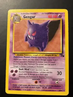 Gengar Pokemon TCG Fossil 20/62 Regular Unlimited English - MP - Image 1