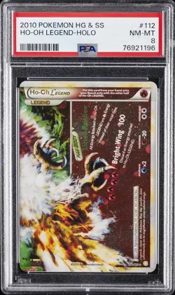 2010 POKEMON HEARTGOLD & SOULSILVER #112 HO-OH LEGEND-HOLO PSA 8 - Image 1
