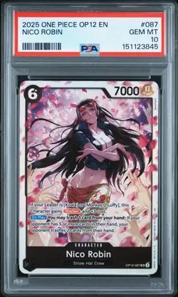 2025 ONE PIECE OP12-LEGACY OF THE MASTER #087 NICO ROBIN PSA 10 - Image 1