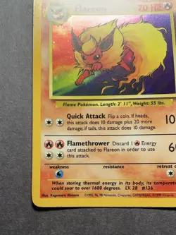 Flareon Pokemon Card TCG 3/64 HOLO RARE Jungle 1999 WOTC - Image 5
