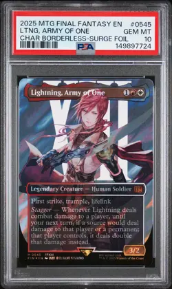2025 MTG FINAL FANTASY #0545 LIGHTNING, ARMY OF ONE PSA 10 - Image 1