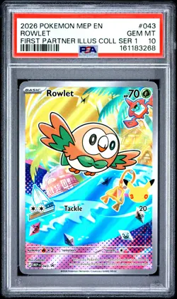 PSA 10 - Rowlet MEP 043 First Partner Illustration Collection x268 - Pokemon - Image 1