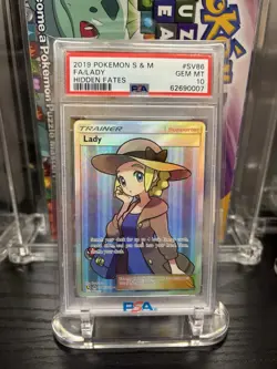 2019 POKEMON SUN & MOON HIDDEN FATES #SV86 FA/LADY HIDDEN FATES PSA 10 - Image 1