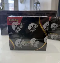 Pokemon TCG Pitch Black Sealed Full Booster Box In Hand - Image 1