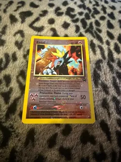 Entei #34 Pokemon 2000 Movie Black Star Promo Reverse Holo SWIRL LP - Image 1