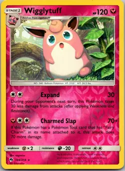 Wigglytuff 134/214 Rare Lost Thunder Pokemon Reverse Holo Lightly Played - Image 1