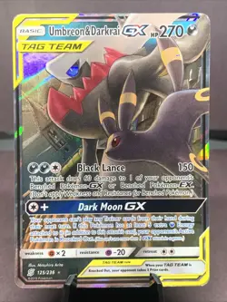 Pokemon TCG Umbreon & Darkrai GX 125/236 Ultra Rare TAG TEAM Holo Unified Minds - Image 1