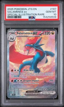 2025 POKEMON JTG EN-JOURNEY TOGETHER #187 SALAMENCE EX PSA 10 - Image 1