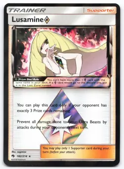 Lusamine ◇ 182 Near Mint 214 Lost Thunder Prism Star Rare Pokemon - Image 1