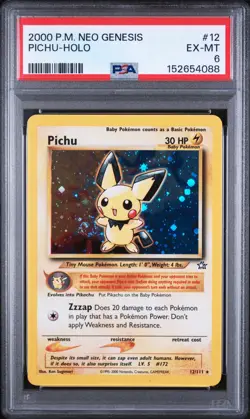 2000 POKEMON NEO GENESIS #12 PICHU-HOLO PSA 6 - Image 1