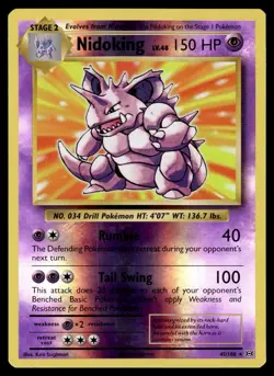 NIDOKING - 45/108 Holo Rare Evolutions Pokemon Reverse Holo NM - Image 1