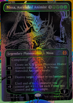 1x Nissa, Ascended Animist Oil Slick Raised Foil (Borderless) NM-Mint MTG - Image 1