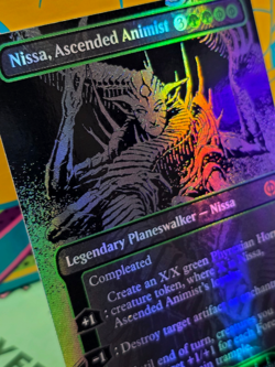 1x Nissa, Ascended Animist Oil Slick Raised Foil (Borderless) NM-Mint MTG - Image 2