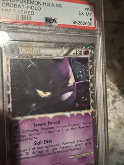 2010 Pokemon HG & SS Crobat-Holo Unleashed #85/95 EX-MT PSA 6 - Image 2