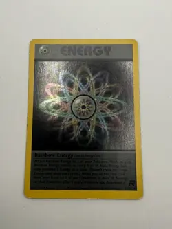 Rainbow Energy 17/82 Holo Rare Team Rocket Pokemon Unlimited HP - Image 1
