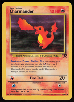 Charmander 50/82 Common Team Rocket Pokemon Unlimited LP - Image 1