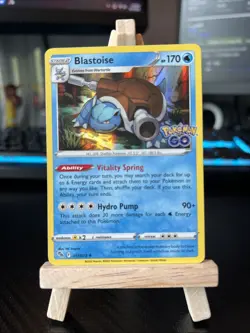 Pokemon TCG Blastoise 017/078 Holo Rare Pokemon GO 2022 NM - Image 1