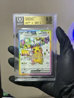 Pokemon BGS Beckett GEM MINT 9.5 Pikachu ex 219/191 Surging Sparks Holo - Image 1