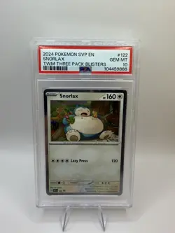 Snorlax #122 Twilight Masquerade Three Pack Blister Promo PSA 10 Pokemon SWIRL - Image 1
