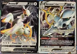 Arceus V & VSTAR 122 & 123 SWSH: Sword & Shield UPC Promo Cards METAL - Image 1