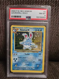 2000 POKEMON NEO GENESIS #2 AZUMARILL-HOLO PSA 8 - Image 1