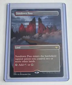 Sundown Pass #285 Innistrad: Crimson Vow Borderless Rare Land MTG NM/M - Image 1