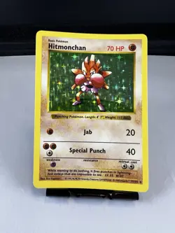 Pokemon TCG Hitmonchan Base Set 7/102 Holo Shadowless Holo Rare - Image 1