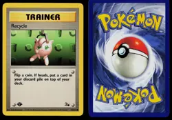 RECYCLE 61/62 COMMON FOSSIL POKEMON 1ST EDITION NM - Image 3