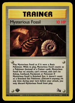 MYSTERIOUS FOSSIL 62/62 COMMON FOSSIL POKEMON 1ST EDITION NM - Image 1