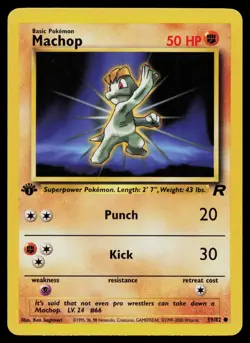 MACHOP 59/82 COMMON TEAM ROCKET POKEMON 1ST EDITION NM - Image 1