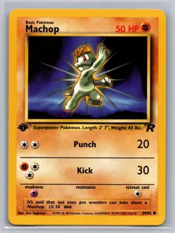 Machop 59/82 LP Team Rocket 1st Edition Pokemon - Image 1