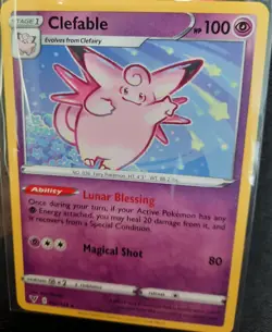 Pokemon TCG Clefable Vivid Voltage Rare Card 064/185 - Image 1