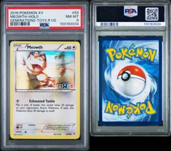 2016 POKEMON XY GENERATIONS TOYS R US #53 MEOWTH-HOLO PSA 8 NM-MT - Image 3