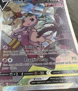 Pokemon Mew V 251/264 Ultra Rare Full Art Holo Fusion Strike HP180 EN 2021 - Image 4