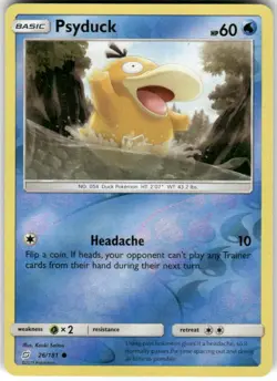 Psyduck 26/181 Common Team Up Pokemon Reverse Holo Lightly Played - Image 1