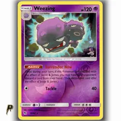 Pokemon Hidden Fates Weezing 29/68 Reverse Holo Rare Card LP - Image 1