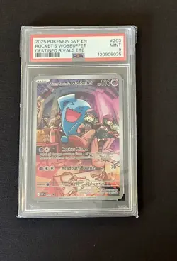 Team Rocket's Wobbuffet 203 Sv: Scarlet & Violet Promo Card Holo PSA 9 - Image 1